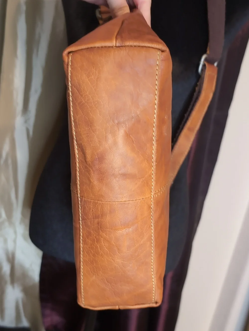 Jack Georges Buffalo Leather Crossbody Shoulder Bag in Brown